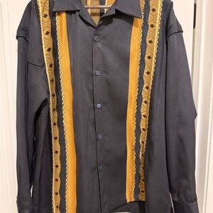 Silversilk Mens XL Button Down Long Sleeve Shirt